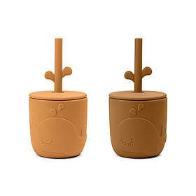 Done By Deer Wally Straw Cup 2-pack
