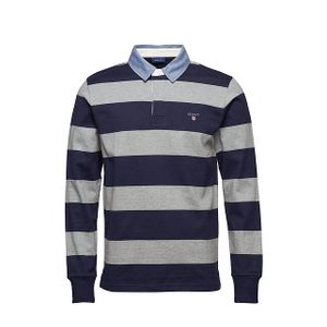 Gant Original Barstripe Heavy Rugger Long Sleeved Polo Shirt (Herr)