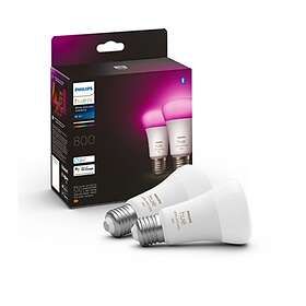 Philips Hue White And Color LED E27 A60 2000K-6500K +16 million colors 806lm 6,5W 2-pack