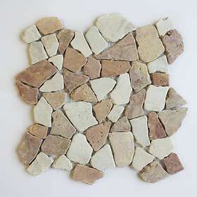 Arredo Mosaik Stone Cobble Mix Red/Ivory 30x30cm