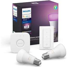 Philips Hue White and Color Ambiance Starter Kit Switch E27 9W 2-pack (Dimbar)