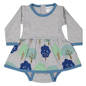 Geggamoja Bodyklänning i bambu Träd Grå 50/56