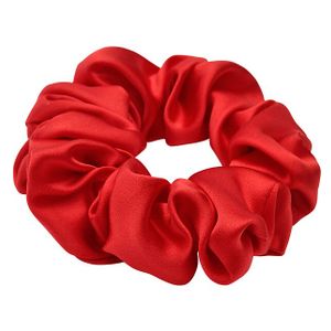 Lenoites Mulberry Silk Scrunchie Red