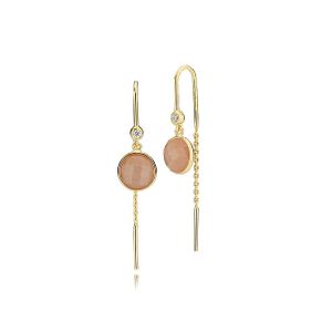 Izabel Camille Prima Donna Earchains With Peach Moonstone Onesize