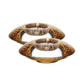 Orrefors Diskus Guld Ljuslykta 140x45mm 2-Pack
