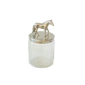 THG Home & Interior Glass Jar w horse nickle
