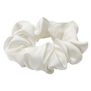 Lenoites Mulberry Silk Scrunchie White